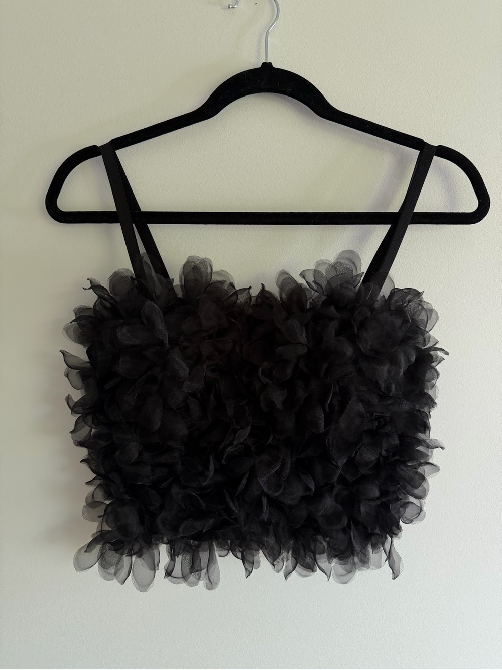 BN Black Floral Ruffle Crop Top - Women